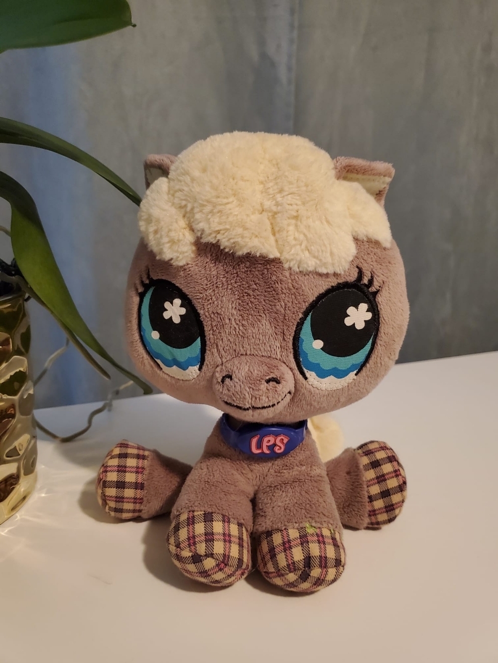 Littlest Pet Shop Brown Plush Pony with Blue Eyes